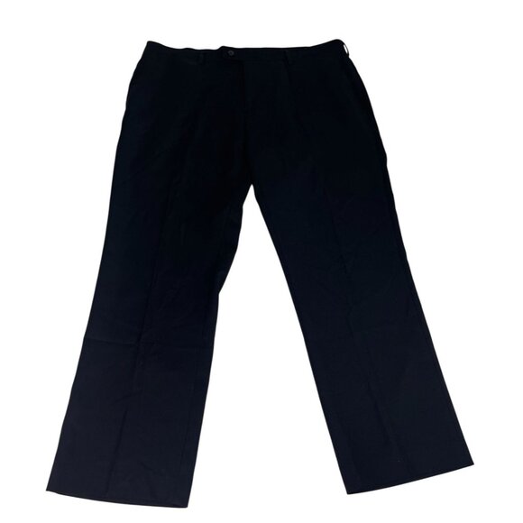 Louis Raphael Classic Fit Dress Pants Men's 40 Black Hidden Flex Straight Formal - Picture 1 of 9